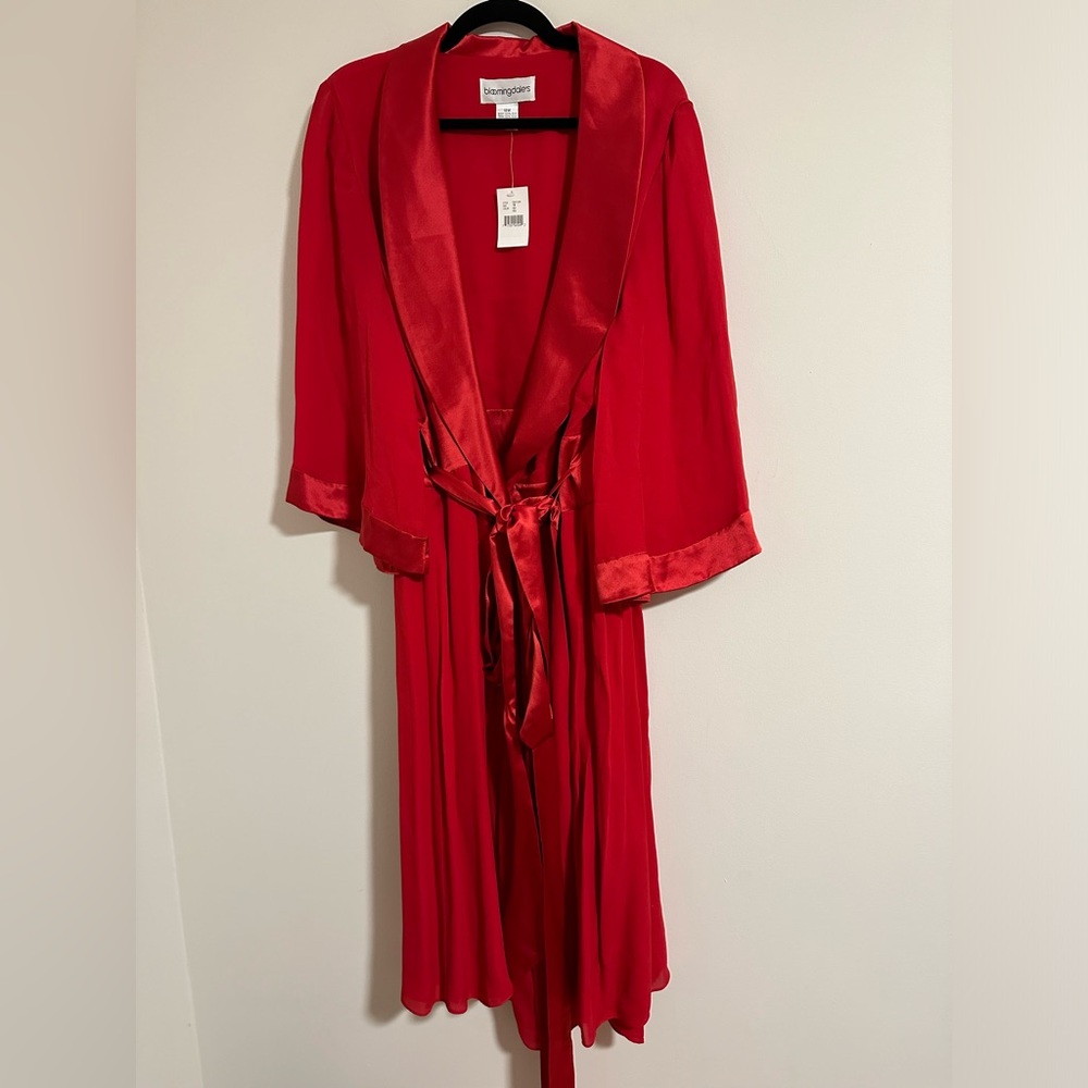 Bloomingdale's Scarlet Satin Robe